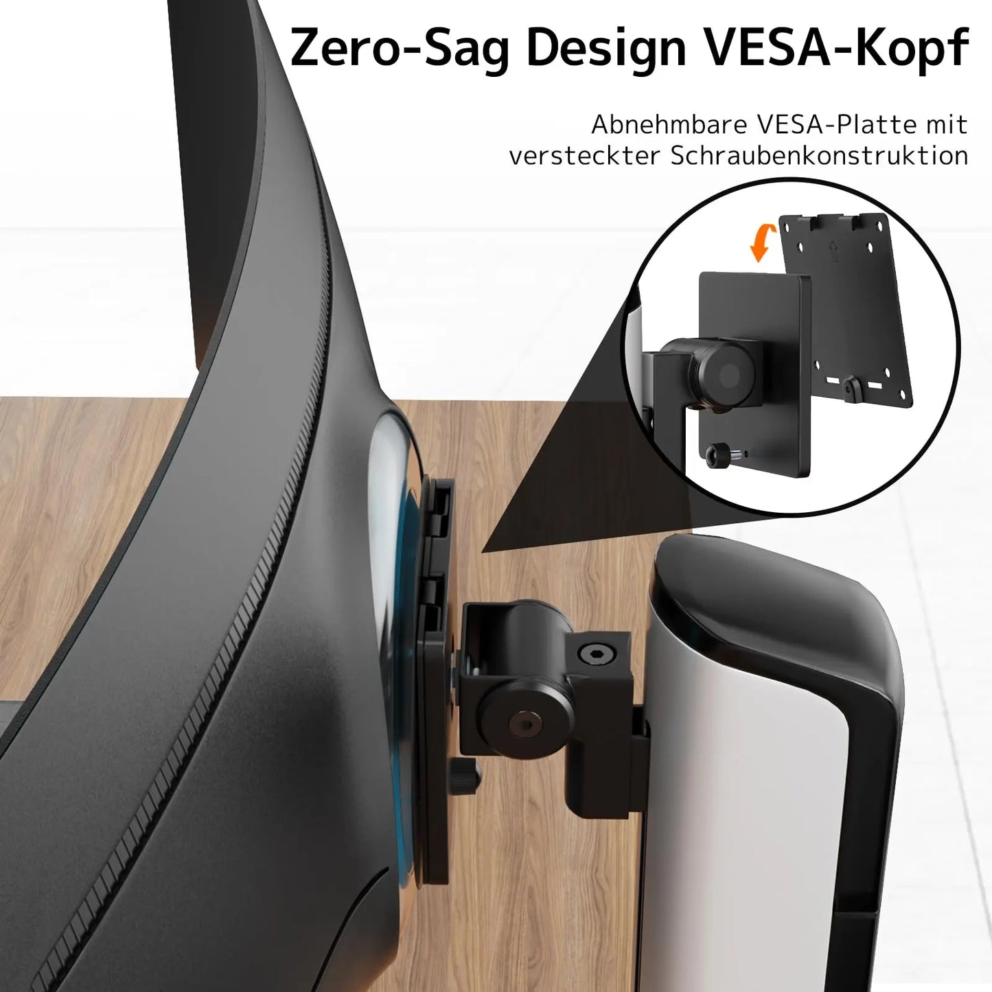 PUTORSEN 17-49 Zoll Monitor Halterung, Einzelner Monitorarm Ständer Hält 2-18 kg, Mühelose Höhenverstellung mit Neigungen, Schwenken, Dreht PUTORSEN