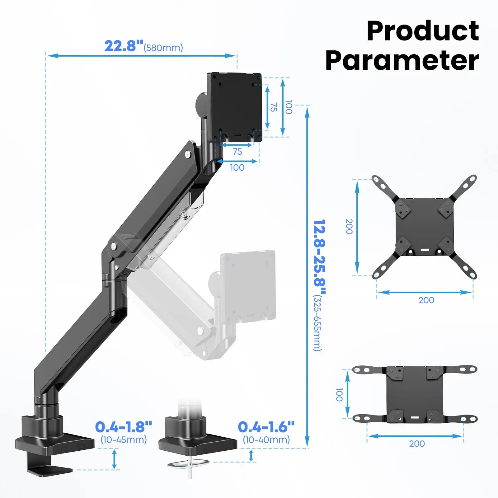 PUTORSEN 17-57 Inch Ultrawide Monitor Arm and TV Desk Mount PUTORSEN