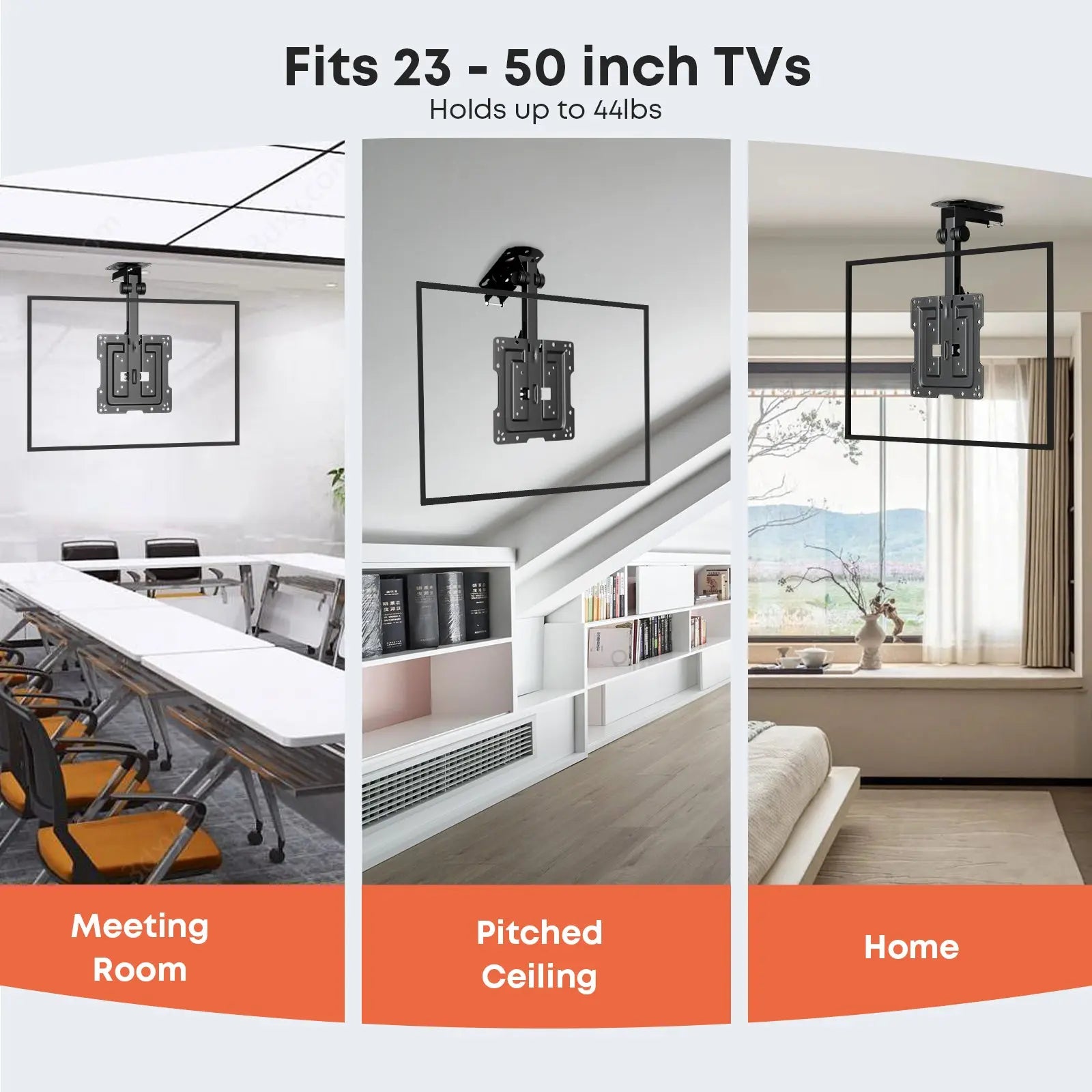 PUTORSEN 19-43 inch TV ceiling mount Foldable, height-adjustable ceiling mount for televisions PUTORSEN