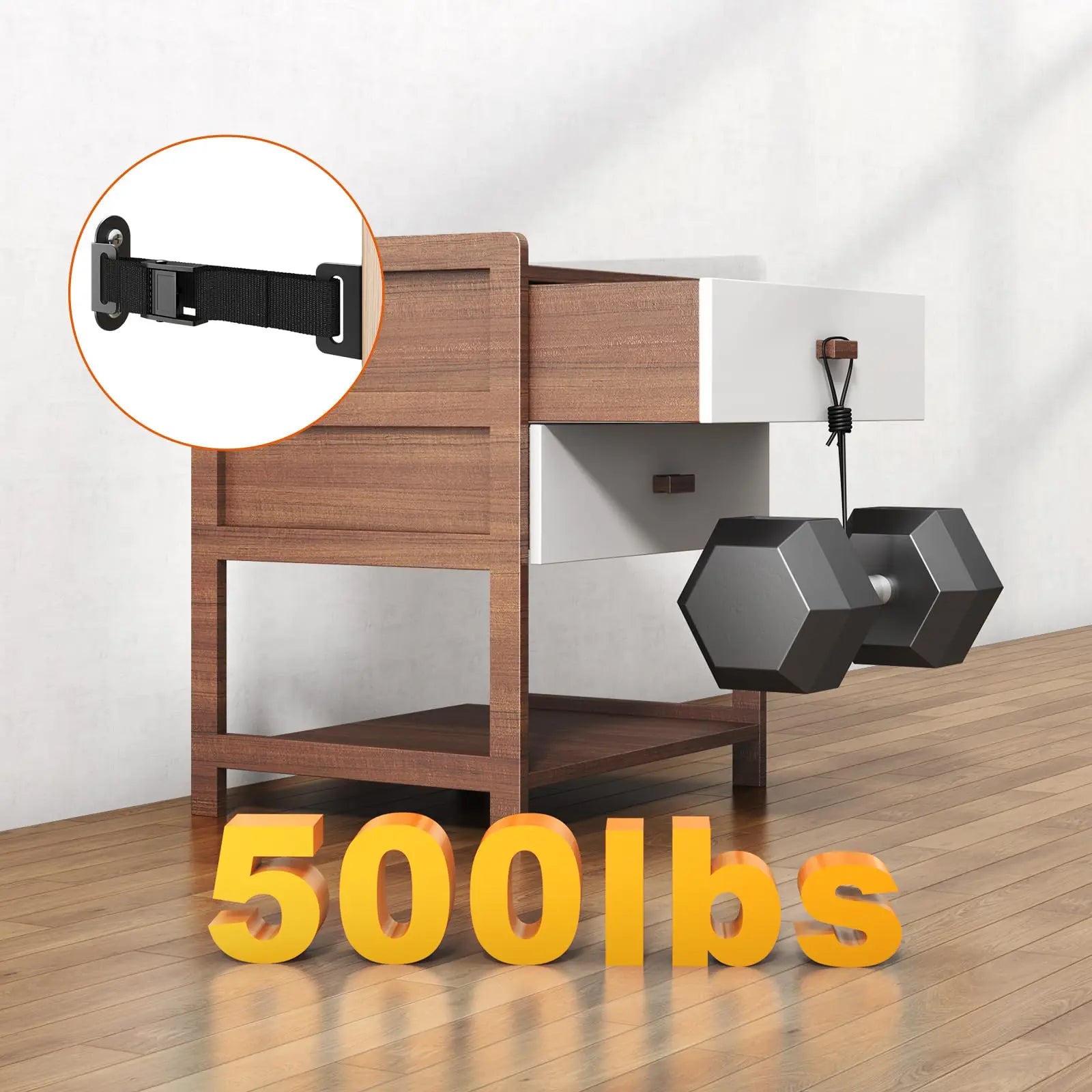 PUTORSEN Anti Tip Furniture Anchors, Heavy Duty Furniture Wall Anchor, Earthquake Proof Wall Anchors for Baby & Pet Safety, Easy Install Adjustable Furniture Safety Kit PUTORSEN