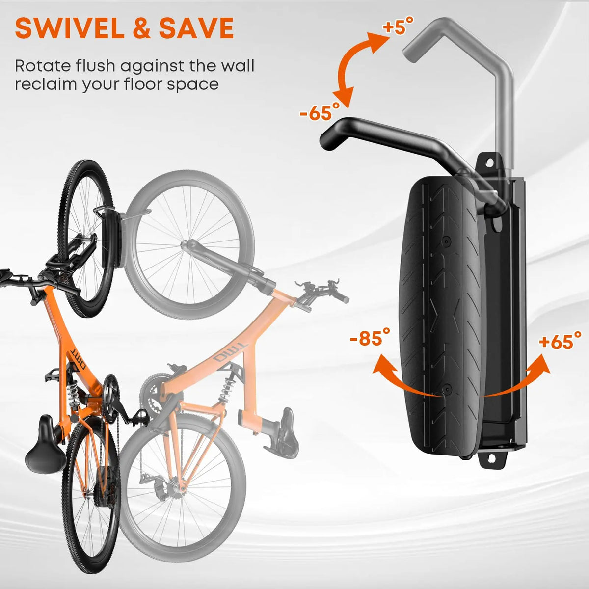PUTORSEN Bike Rack for Garage, Fits Tires up to 3.5" in wide, Holds up to 77 Lbs PUTORSEN