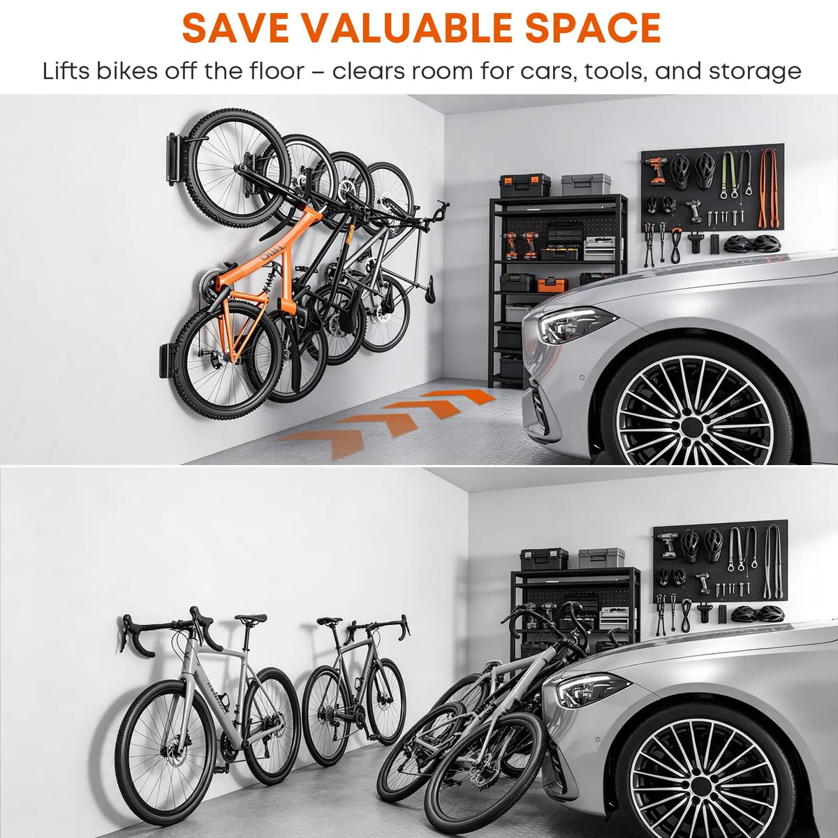 PUTORSEN Bike Rack for Garage, Fits Tires up to 3.5" in wide, Holds up to 77 Lbs PUTORSEN