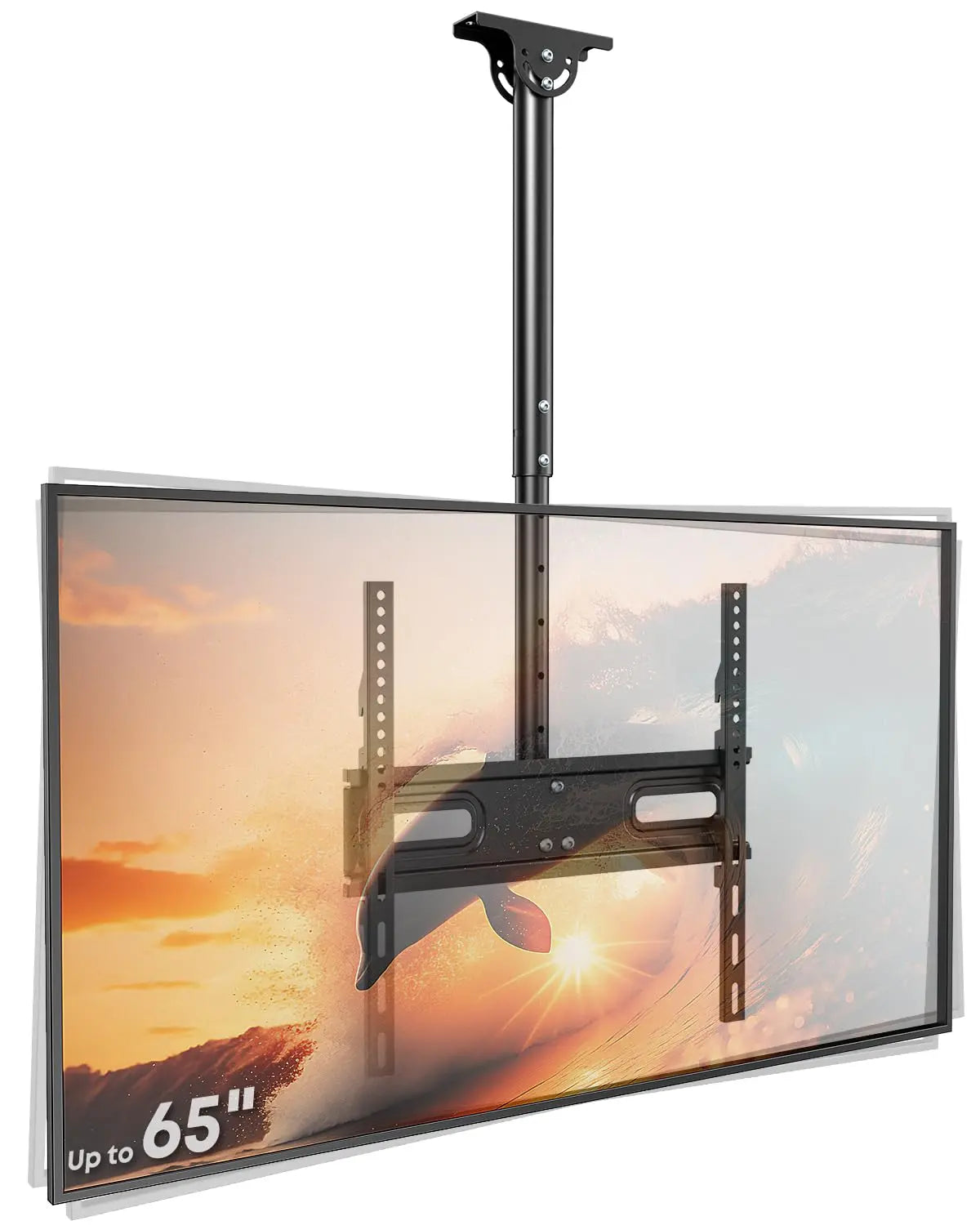 PUTORSEN Ceiling TV Mount for 26–65-Inch TVs, Adjustable Full-Motion Bracket, Max VESA 400x400mm, Black PUTORSEN