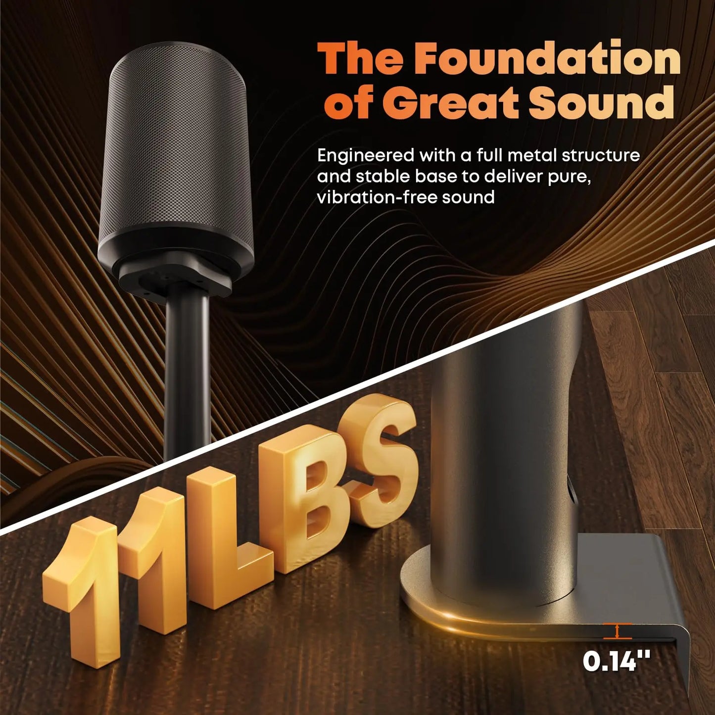 PUTORSEN Desk Clamp Speaker Stand for SONOS Era-100 and Era-300 - Height Adjustable Desk Speaker Mount, Max Load 11 lbs, 1 Pair (2 Pack) PUTORSEN