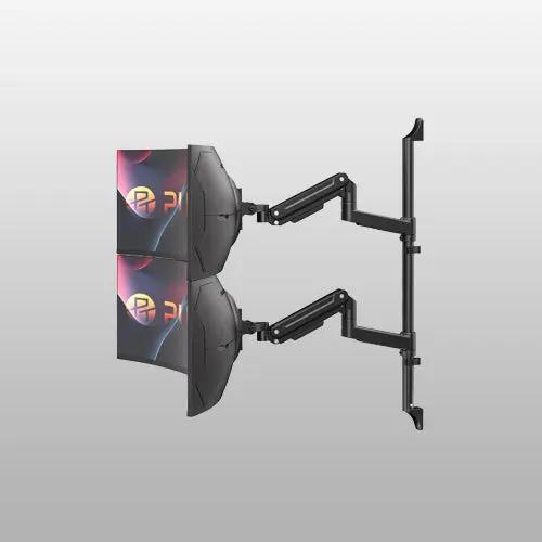 PUTORSEN Dual Arm Heavy-Duty Wall Monitor Mount for 17-49" Screens,Holds 2 Ultrawides Up to 44 lbs per Arm,VESA 75/100 Compatible PUTORSEN