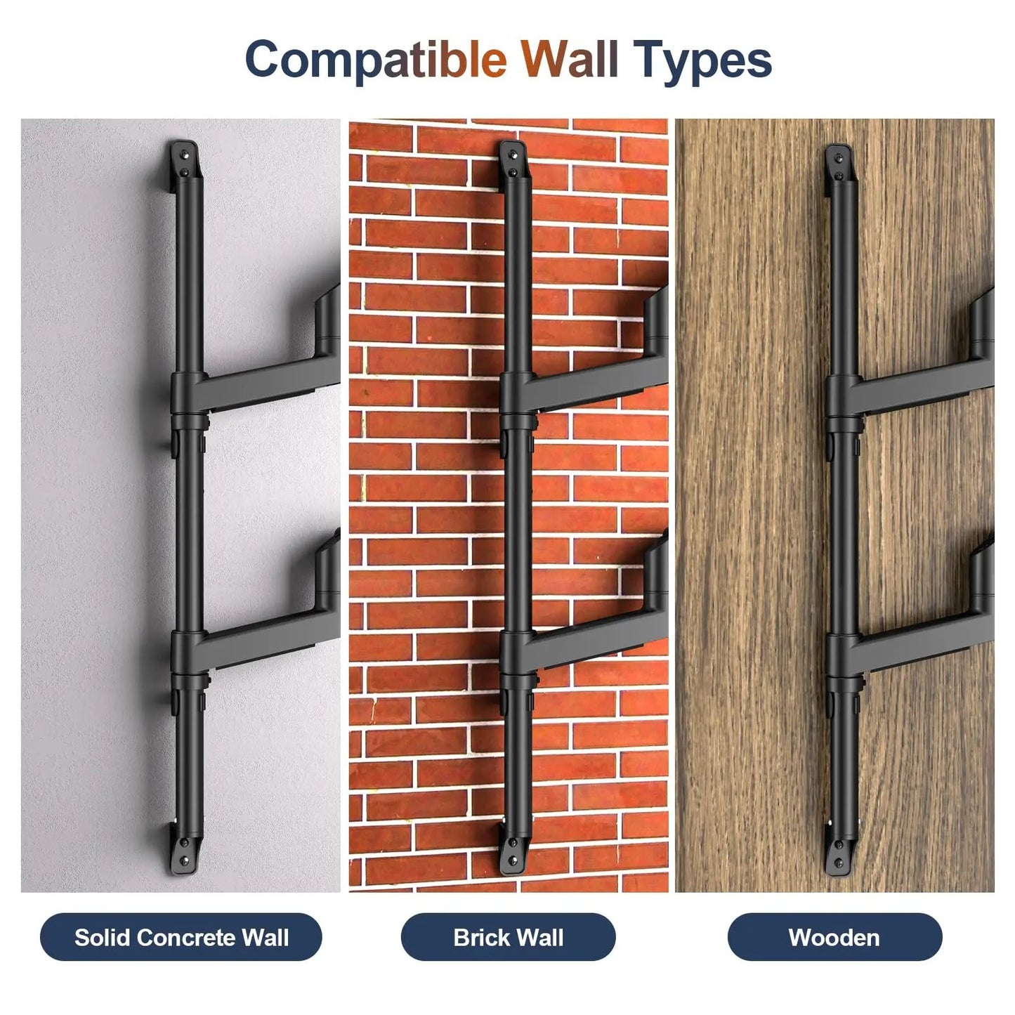 PUTORSEN Dual Arm Heavy-Duty Wall Monitor Mount for 17-49" Screens,Holds 2 Ultrawides Up to 44 lbs per Arm,VESA 75/100 Compatible PUTORSEN