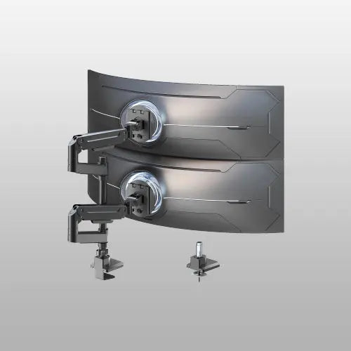 PUTORSEN Dual Monitor-Arm Heavy-Duty for 17-49-inch Screens - Premium Vertical Stacked Dual Monitor Arm Desk Mount for Ultrawide Screens up to 44lbs, Fully Adjustability, VESA 75/100 mm, Black PUTORSEN