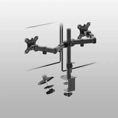 PUTORSEN Dual Monitor Mount for 2 Monitors, for 13-32 Inch Flat & Curved Screens, Height-Adjustable Dual Monitor Stand, Tiltable and Swivelable Dual Monitor Arms PUTORSEN
