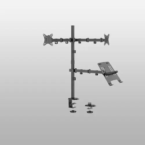Viozon Monitor And Laptop Mount, 2-in-1 Adjustable Double Monitor Arm Desk Stand, Single Gas