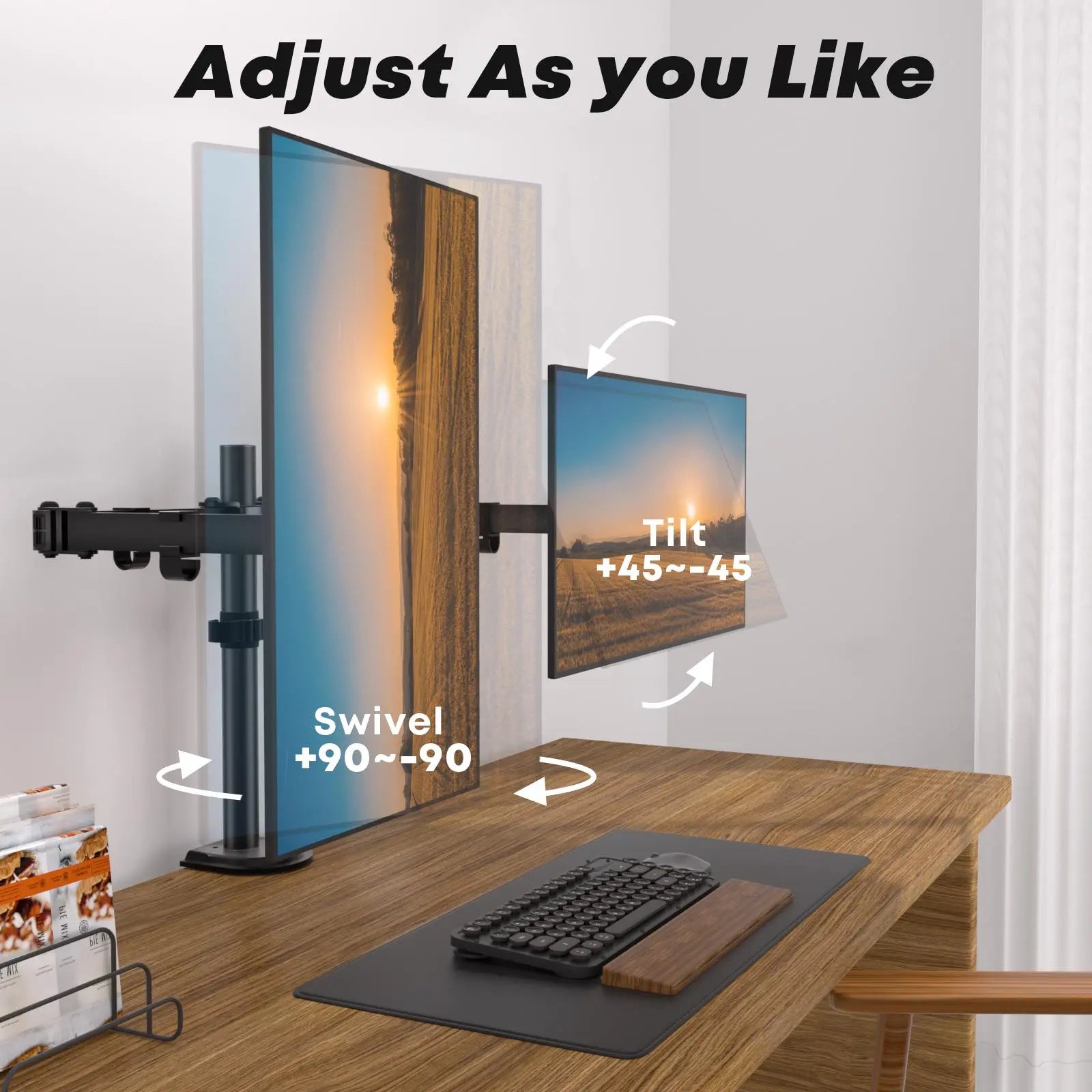 PUTORSEN Dual Monitor Stand for 17-35 inch Screens PUTORSEN