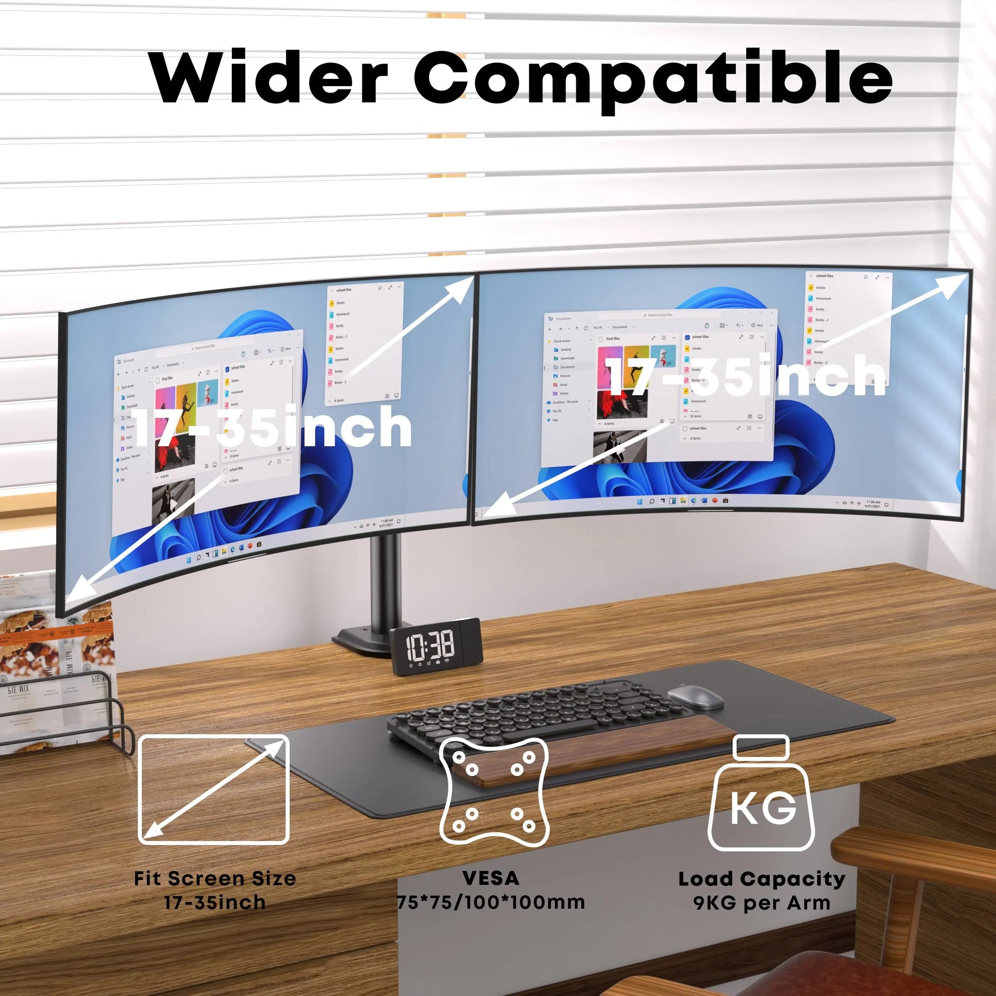 PUTORSEN Dual Monitor Stand for 17-35 inch Screens PUTORSEN