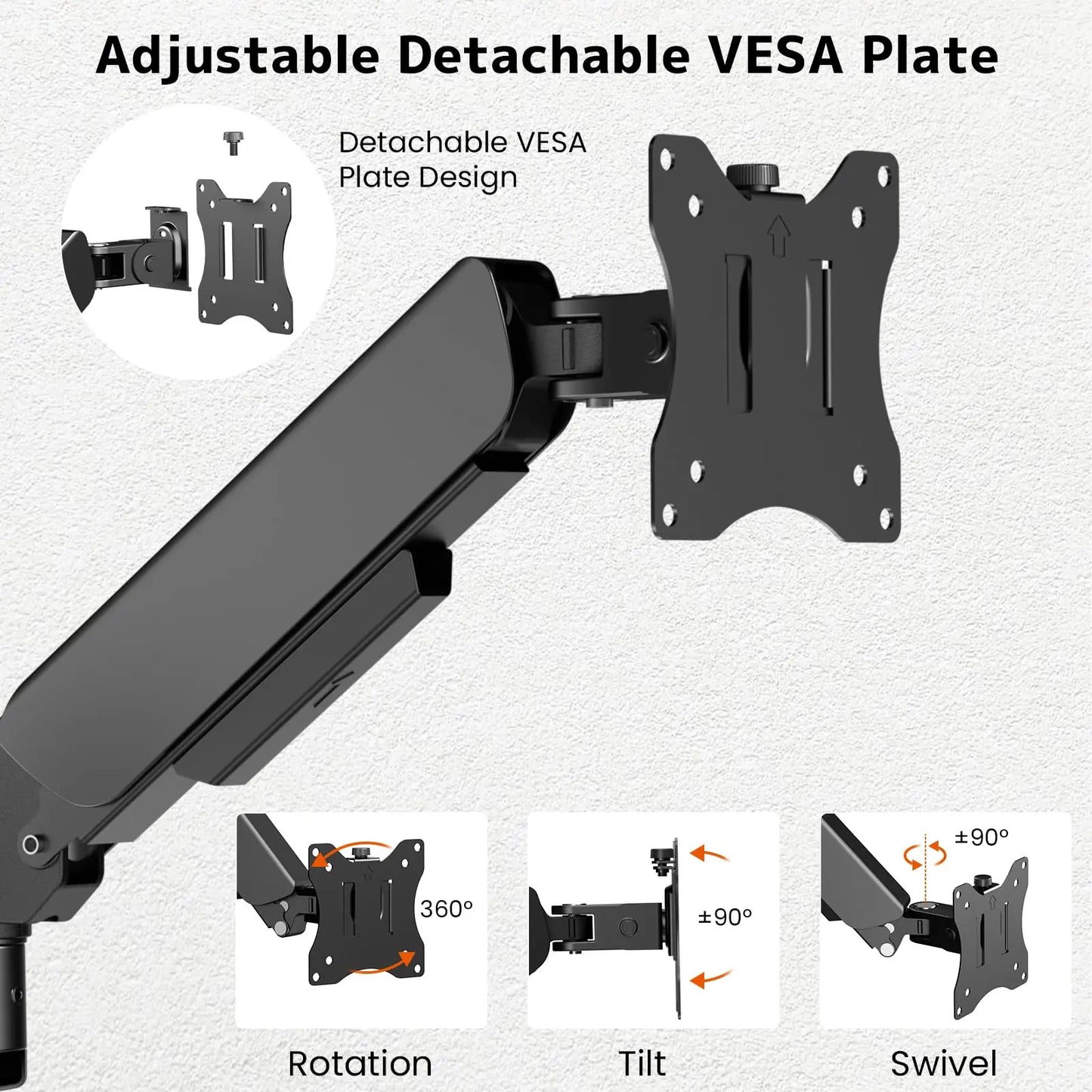 PUTORSEN Dual Monitor Wall Mount for 17-32 inch Flat/Curved Computer Screens, Full Motion Wall Monitor Mount with VESA 75x75/100x100 mm, Each Holds Up to 19.8lbs PUTORSEN