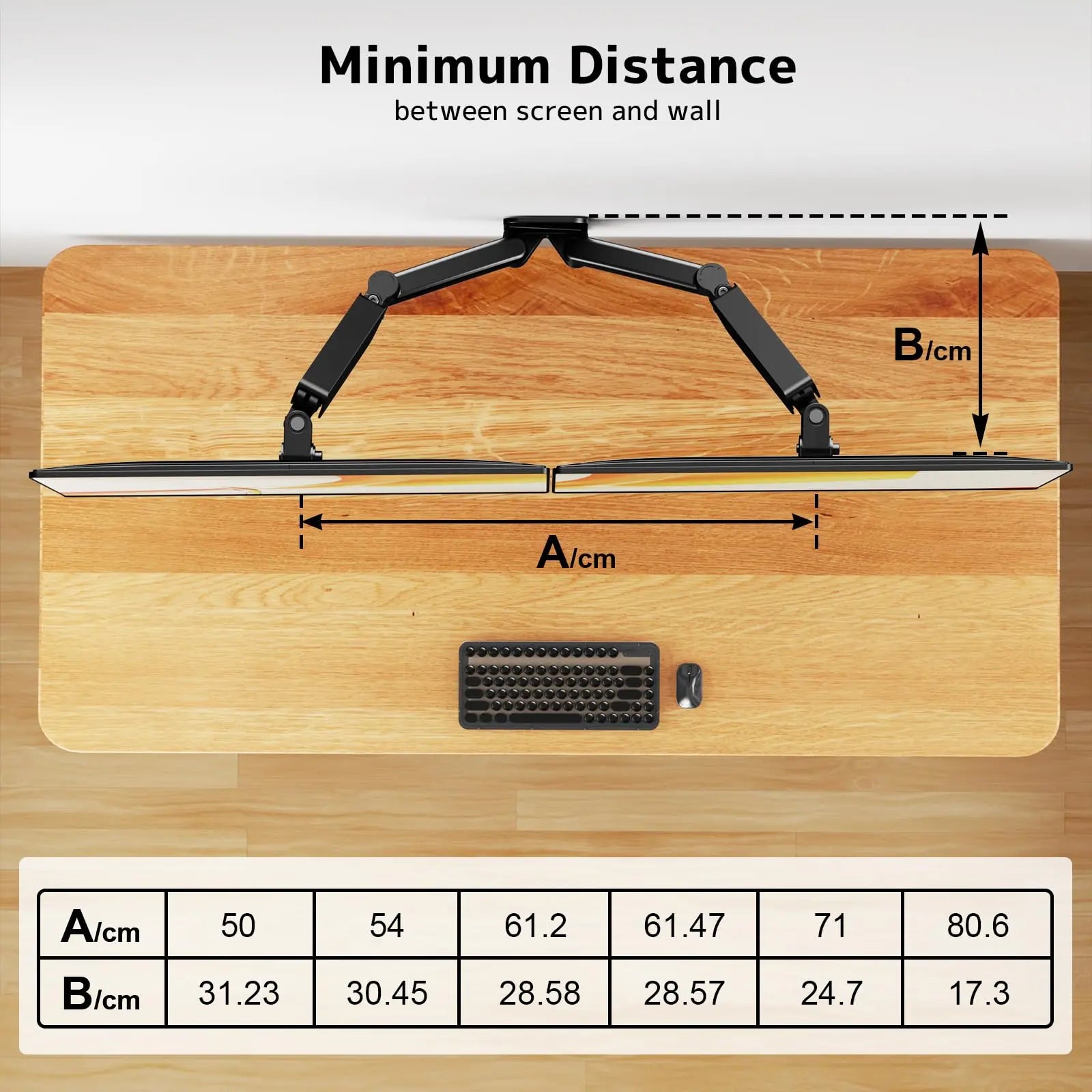 PUTORSEN Dual Monitor Wall Mount for 17-32 inch Flat/Curved Computer Screens, Full Motion Wall Monitor Mount with VESA 75x75/100x100 mm, Each Holds Up to 19.8lbs PUTORSEN