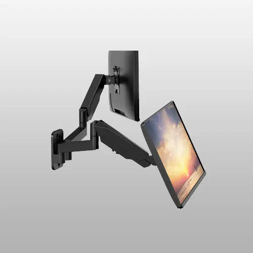 PUTORSEN Dual Monitor Wandhalterung für 17–32 Zoll, 9kg pro Arm, VESA 75/100, Neigbar, Schwenkbar, Drehbar, Ergonomische Wandhalterung für Büro PUTORSEN