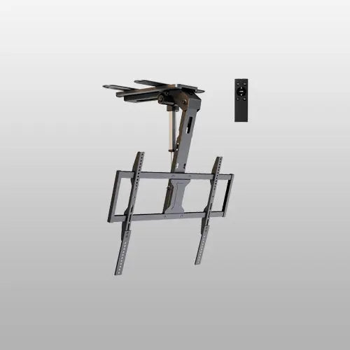 PUTORSEN Electric TV Ceiling Mount for 43-86 Inch TV Mount Ceiling Electric Foldable, Tiltable, with Remote Control, Load up to 45 kg, Black PUTORSEN