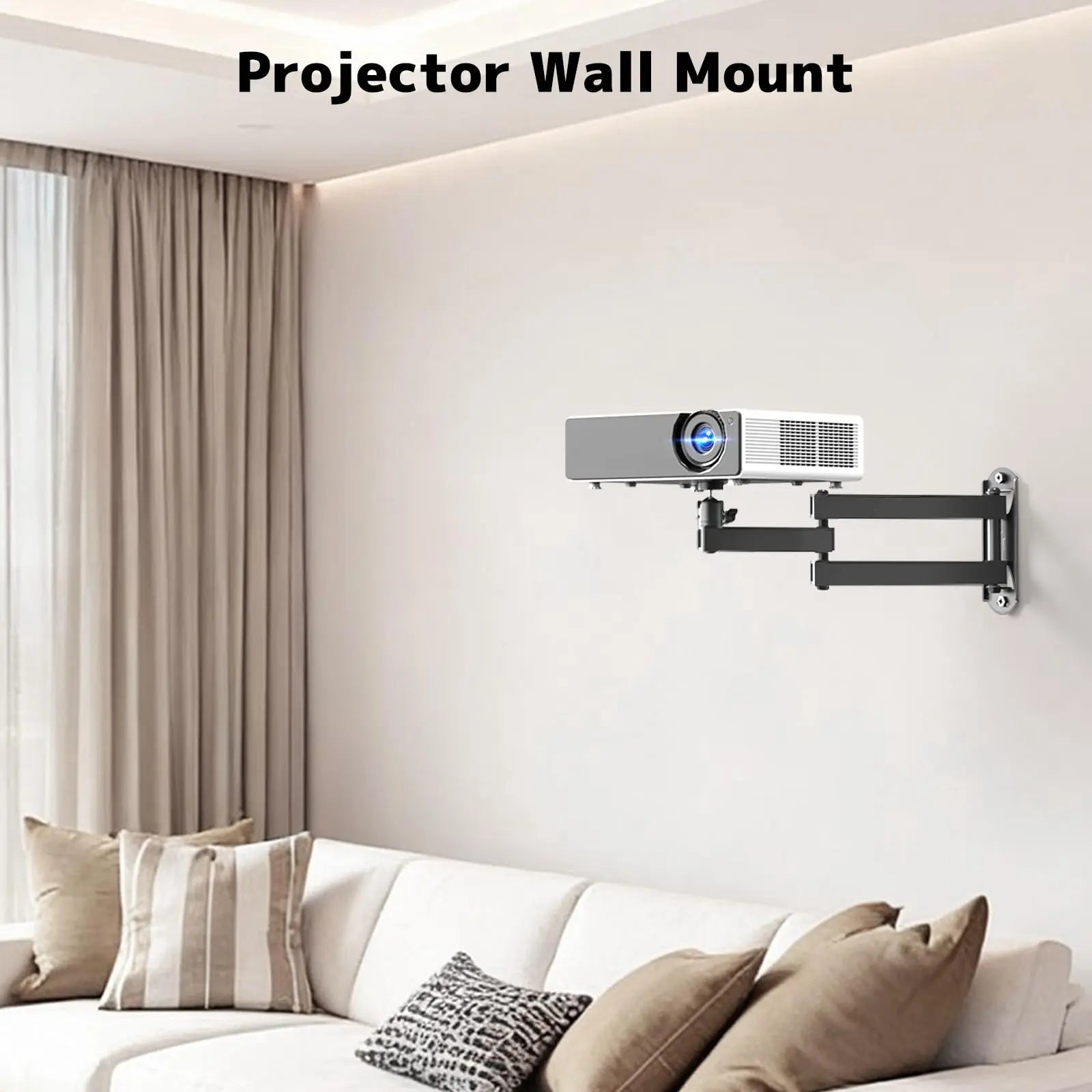 PUTORSEN Foldable Projector Wall Mount - Projector Wall Mount with 360° Rotation PUTORSEN
