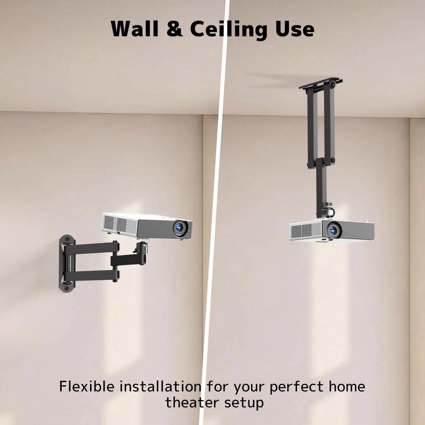 PUTORSEN Foldable Projector Wall Mount - Projector Wall Mount with 360° Rotation PUTORSEN