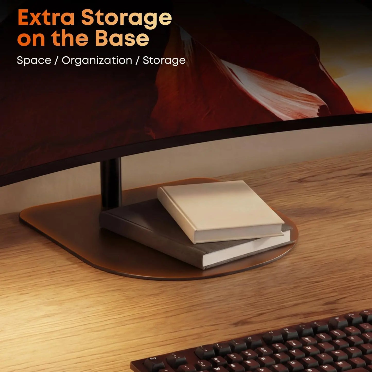 PUTORSEN Freestanding Monitor Stand for 17–49 Inch Screens – Heavy Duty Monitor Mount with Steel Base, Height Adjustable, VESA 75x75 & 100x100 PUTORSEN