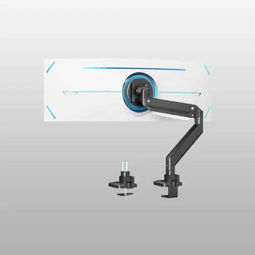 PUTORSEN Heavy Duty Monitor Arm for 17-49" Flat and Curved Screens, Aluminum Ergonomic Gas-Assisted Single Arm Mount, Adjustable Tilt Swivel Support up to 20kg with VESA 75 to 100mm PUTORSEN