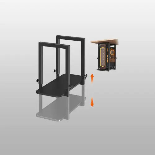 PUTORSEN Heavy Duty Under Desk PC Mount with Adjustable Height, Space Saving Desk Mounted Computer Stand, Max Load 66 lbs PUTORSEN