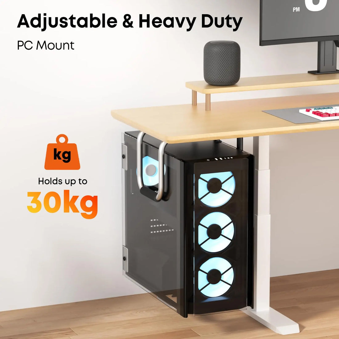 PUTORSEN Heavy Duty Under Desk PC Mount,Adjustable Computer Case Holde