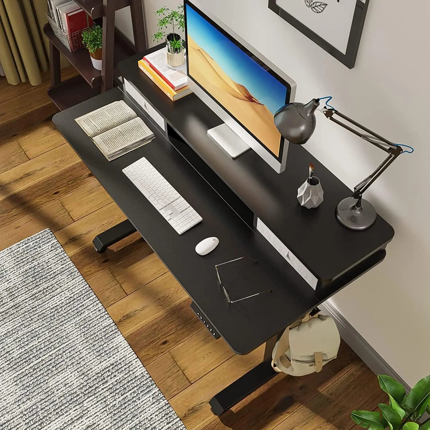 PUTORSEN Height Adjustable Electric Standing Desk with Two Drawers PUTORSEN