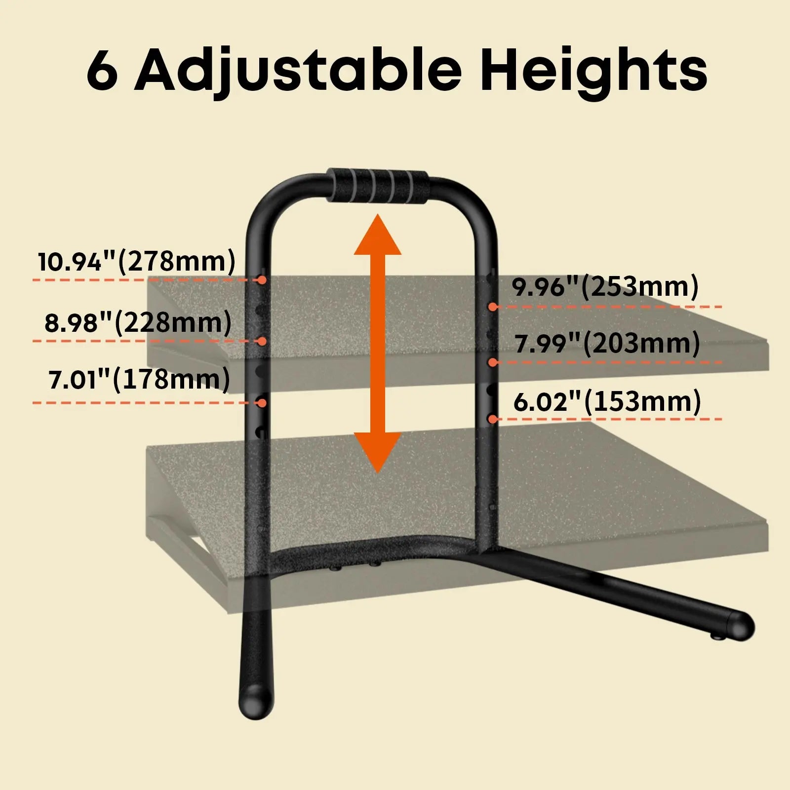 PUTORSEN Height Adjustable Standing Foot Rest with Soft Grip Handle PUTORSEN