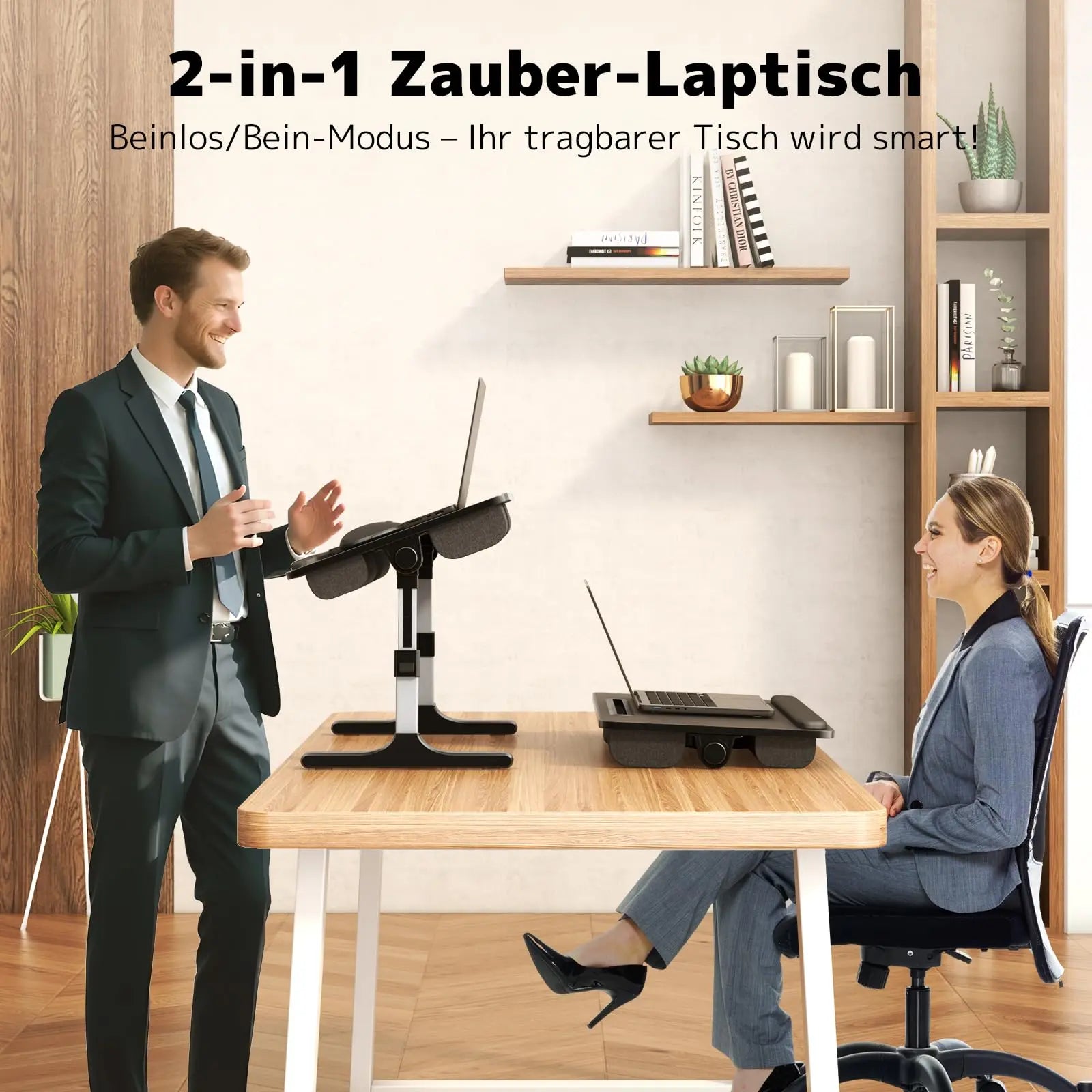 PUTORSEN Laptoptisch fürs Bett - Höhenverstellbar und Winkelverstellbar, 2-in-1 Laptopkissen Klappbar, Größere Laptop Tisch für Bett Sofa Couch Boden PUTORSEN