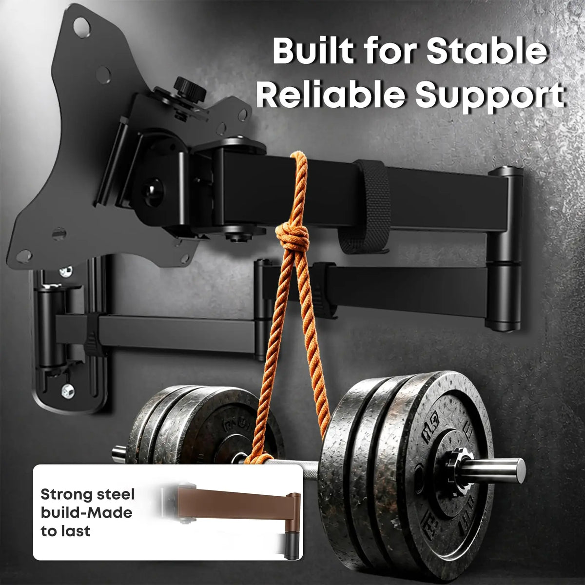 PUTORSEN Long Arm Monitor Wall Mount up to 32 Inch, Full Motion VESA Wall Bracket, 75/100mm, Max Loads 19.8lbs PUTORSEN
