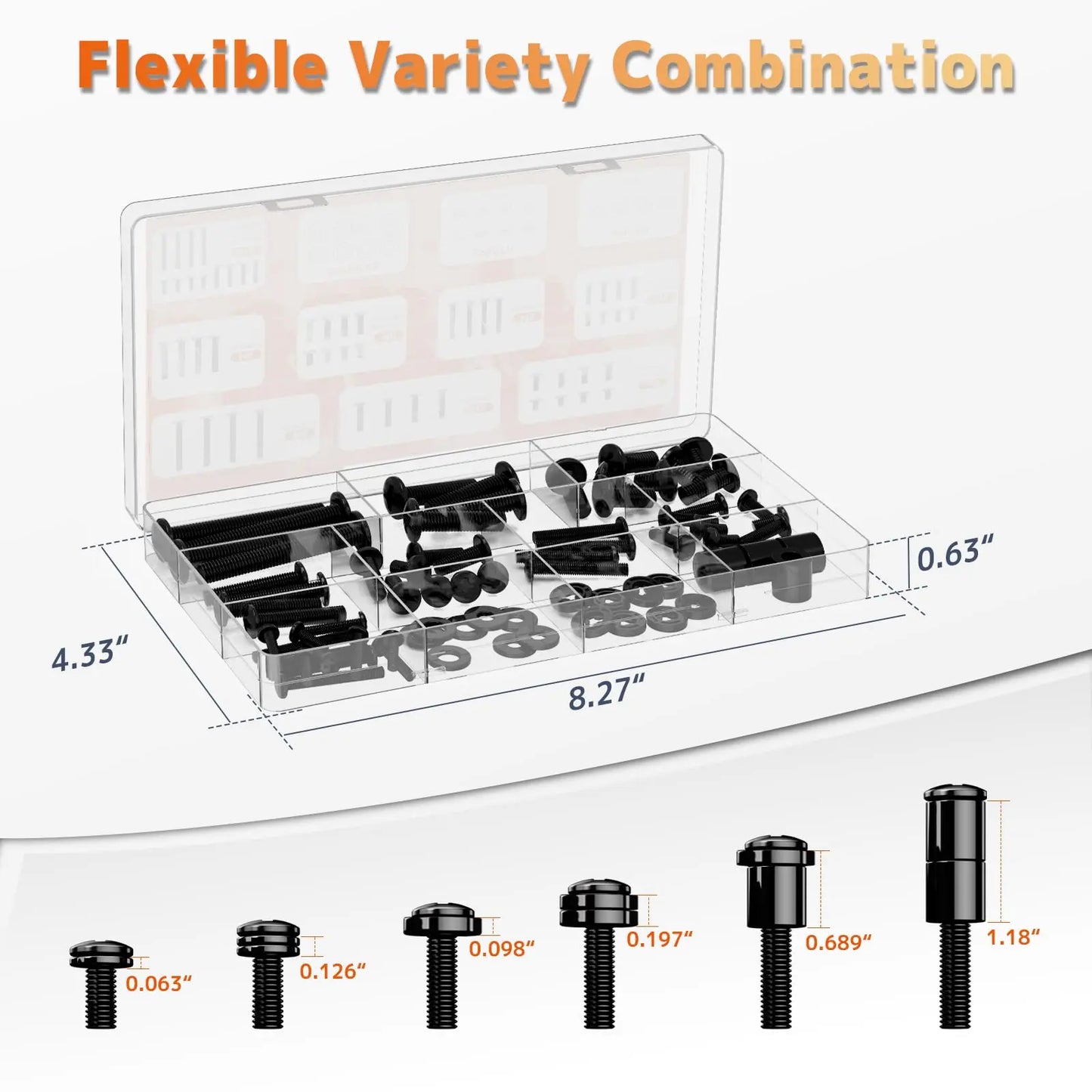 PUTORSEN M4 M5 M6 M8 TV Mount Screws Kit, Universal TV Mounting Hardware with Washers & Spacers, VESA Screws for TV/Monitor up to 80", Black PUTORSEN