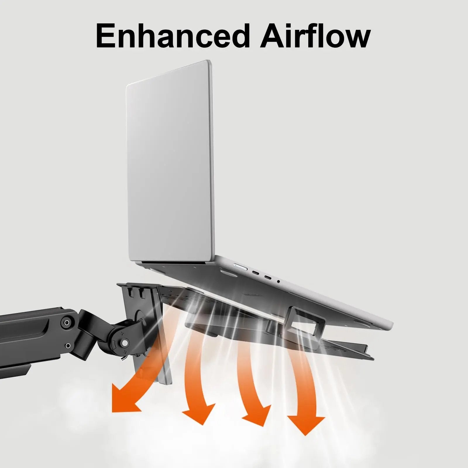 PUTORSEN Metal VESA Mount for 12-18 inch Laptops up to 9 kg, Laptop Mount with Ventilation for Monitor Arms PUTORSEN