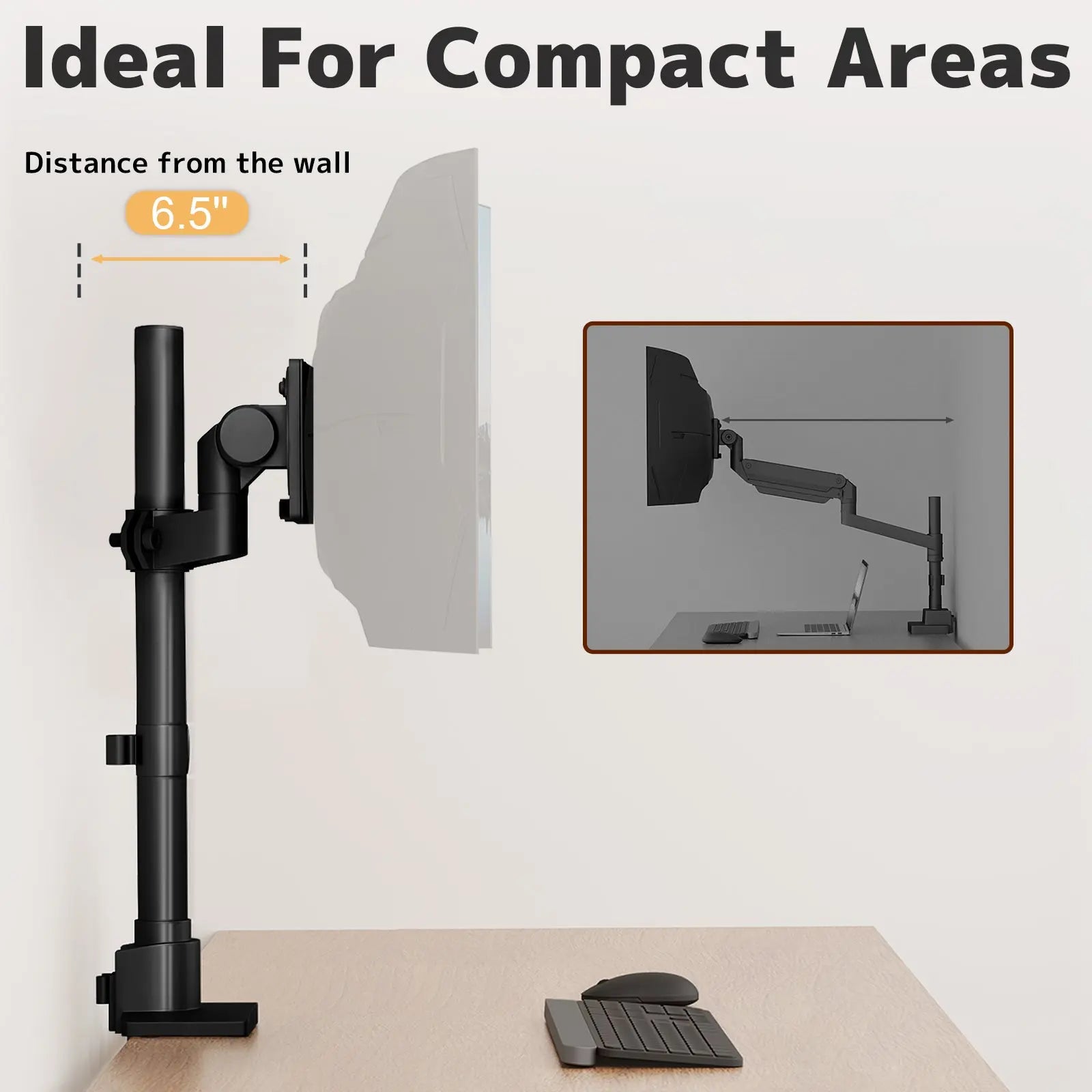 PUTORSEN Monitor-Arm Ultrawide Heavy Duty 24-57'' - Aluminum Single Monitor Mount Holds up to 59.4lbs PUTORSEN