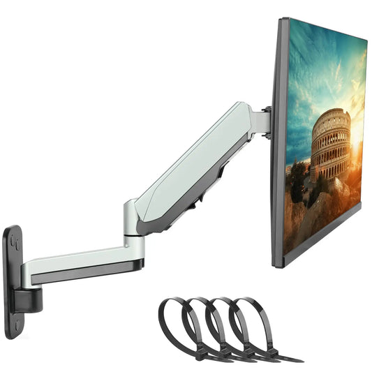 PUTORSEN Monitor Arm Wall Mount Bracket for 13-34 inch Monitor & Small TV,silver PUTORSEN