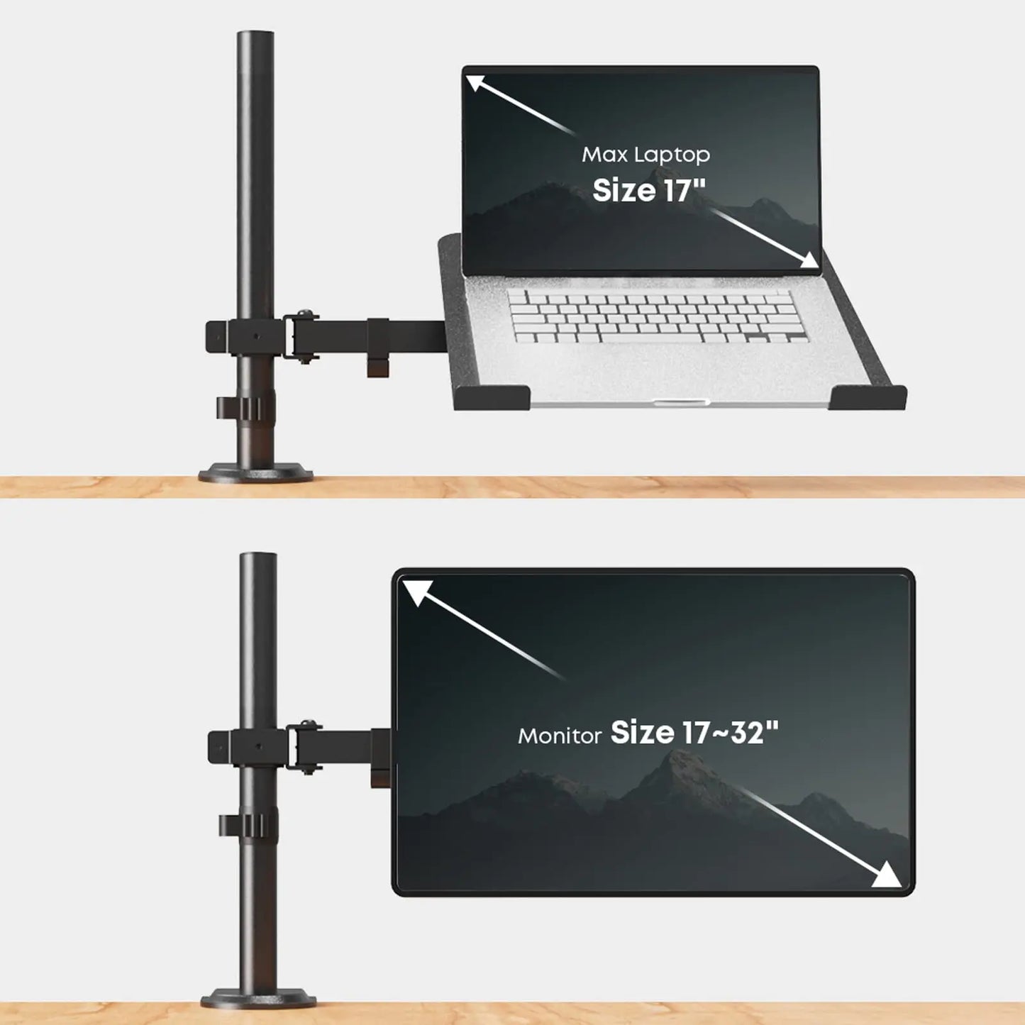 PUTORSEN Monitor Arm with Laptop Shelf PUTORSEN