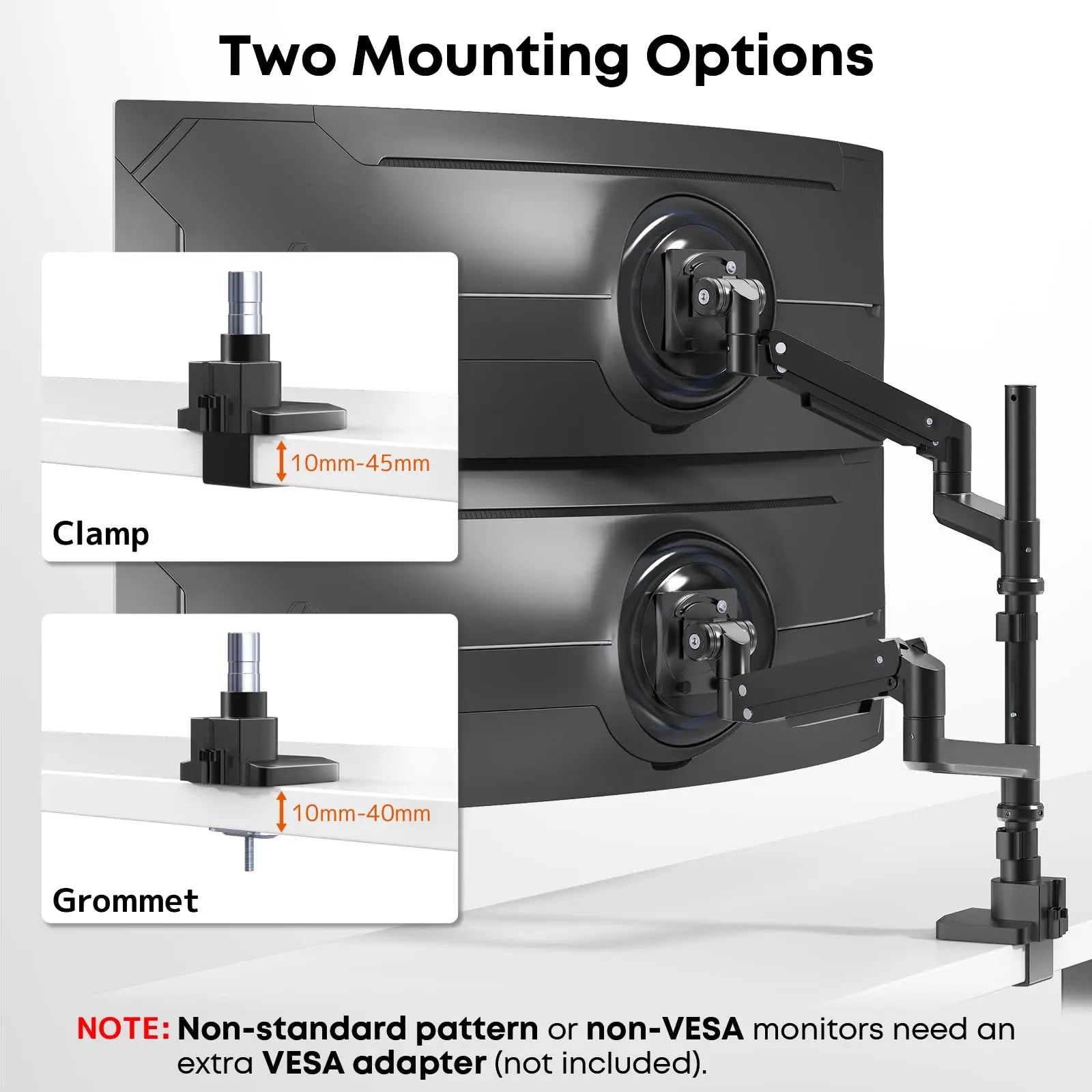 PUTORSEN Monitor Halterung 2 Monitore für 17 bis 57 Zoll Bildschirme bis 20 kg pro Arm PUTORSEN