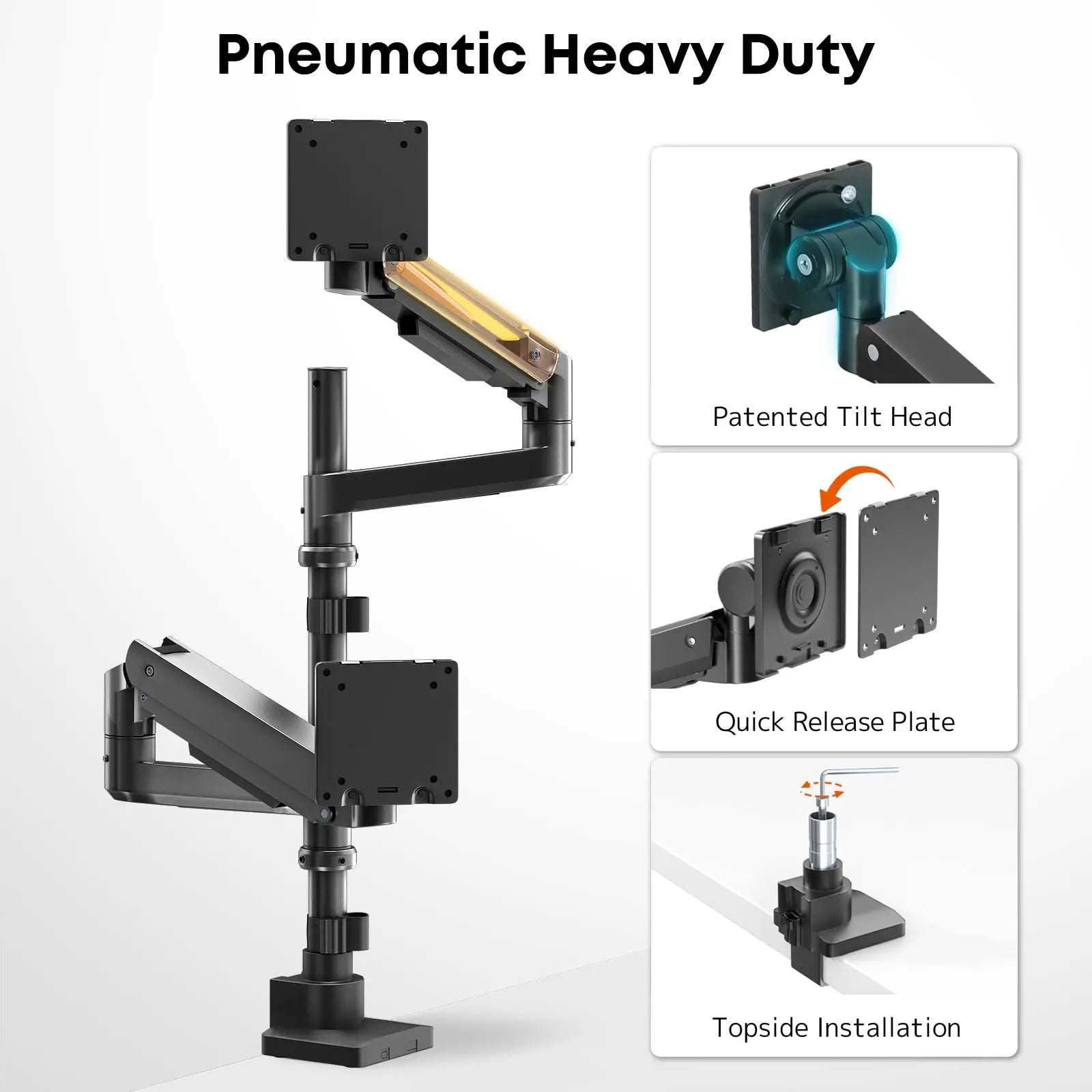 PUTORSEN Monitor Halterung 2 Monitore für 17 bis 57 Zoll Bildschirme bis 20 kg pro Arm PUTORSEN