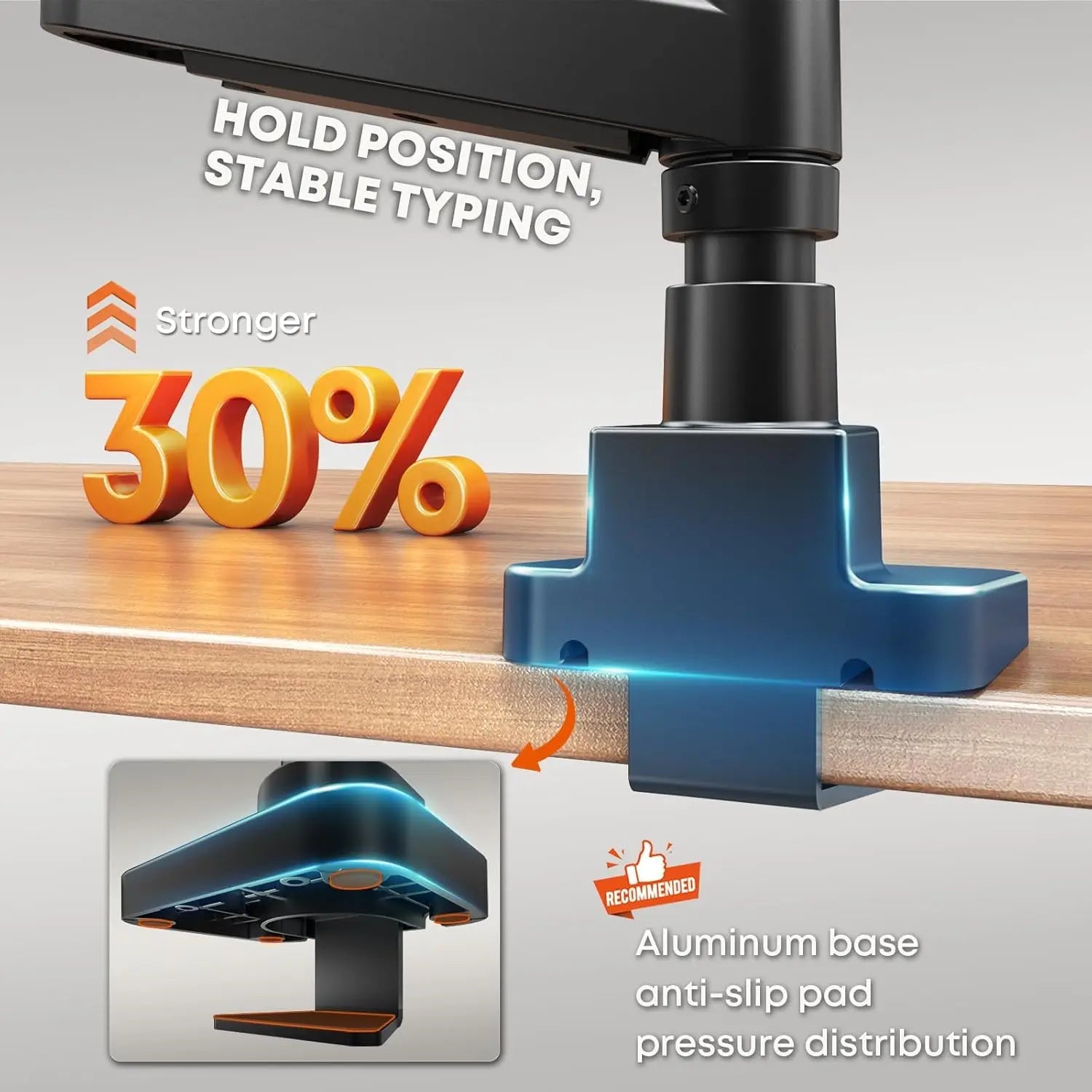 PUTORSEN Monitor Halterung 3 Monitore für 17-49 Zoll Bildschirm, Monitorhalterung 3 Monitore Höhenverstellbar mit 20 kg Pro Arm, 80cm Stange Bildschirmhalterung Flat/Curved Screen PUTORSEN