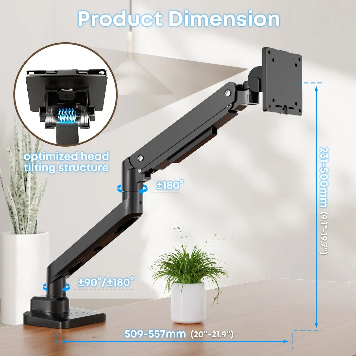 PUTORSEN Monitor Mount 1 Monitor for 17-49 Inch Flat & Curved Screen PUTORSEN