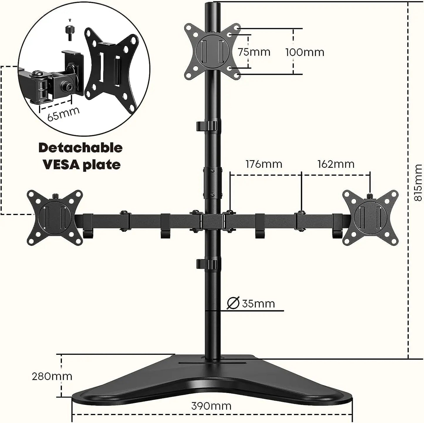 PUTORSEN Monitor Mount 3 Monitors PUTORSEN