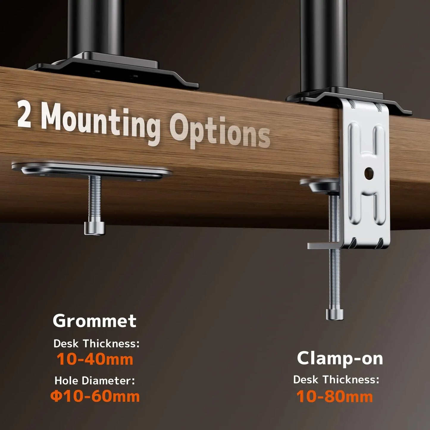 PUTORSEN Monitor Mount for 17-40 Inch Monitors, Supports 2-12 kg, Adjustable Ergonomic Gas Spring Monitor Arm, VESA 75/100mm PUTORSEN