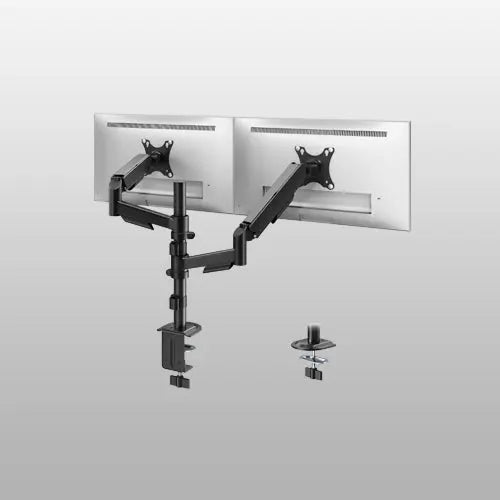 PUTORSEN Monitor Mount for 2 Monitors for 17-32 inch Screens, Monitor Mount for 2 Monitors Height Adjustable with 9KG per Arm, Monitor Mount Tiltable and Swiveling PUTORSEN