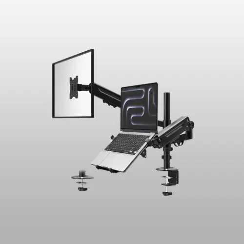 PUTORSEN Monitor Mount with Laptop Arm for 17-35 Inch Screens up to 18 Inch Notebook, VESA 75 x 75/100 x 100 mm PUTORSEN