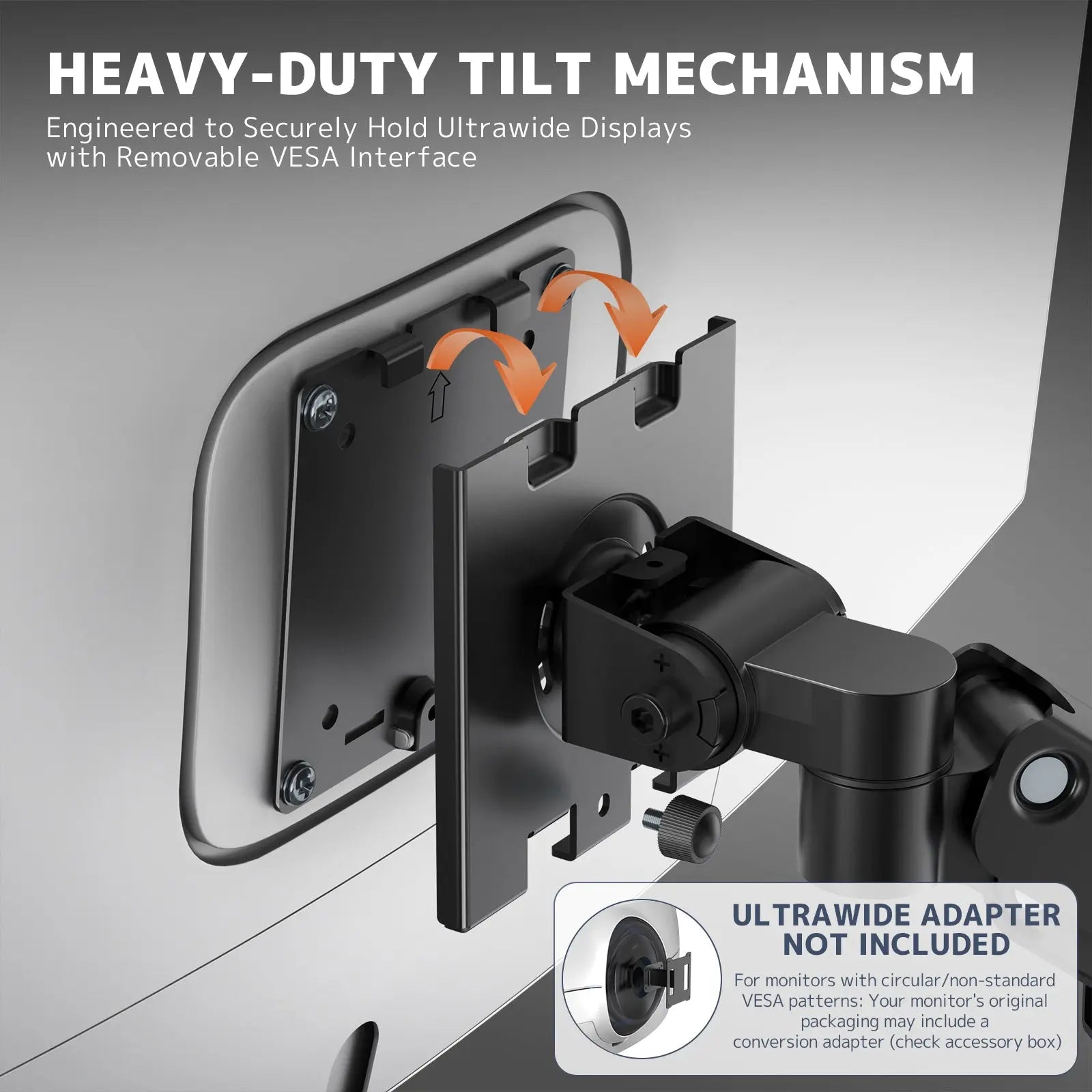 PUTORSEN Monitor Wall Mount Arm - Heavy Duty for Ultrawide Computer up to 49 inches and 44 lbs with Gas Spring PUTORSEN