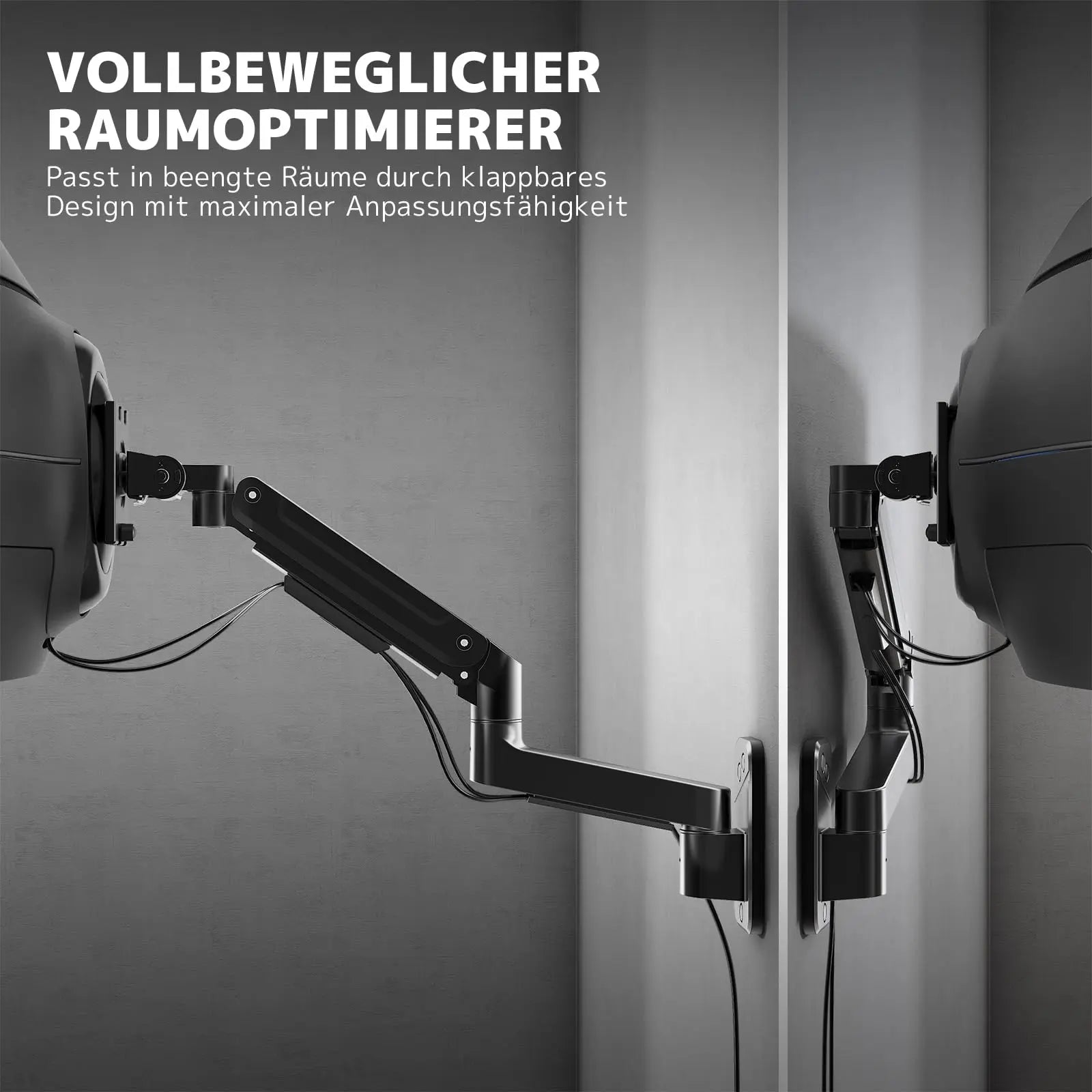 PUTORSEN Monitor Wall Mount for 17-49 Inch Screens up to 20 kg - Heavy Duty Monitor Mount with Height-Adjustable Tilt Rotation and Swivel Function, Black PUTORSEN