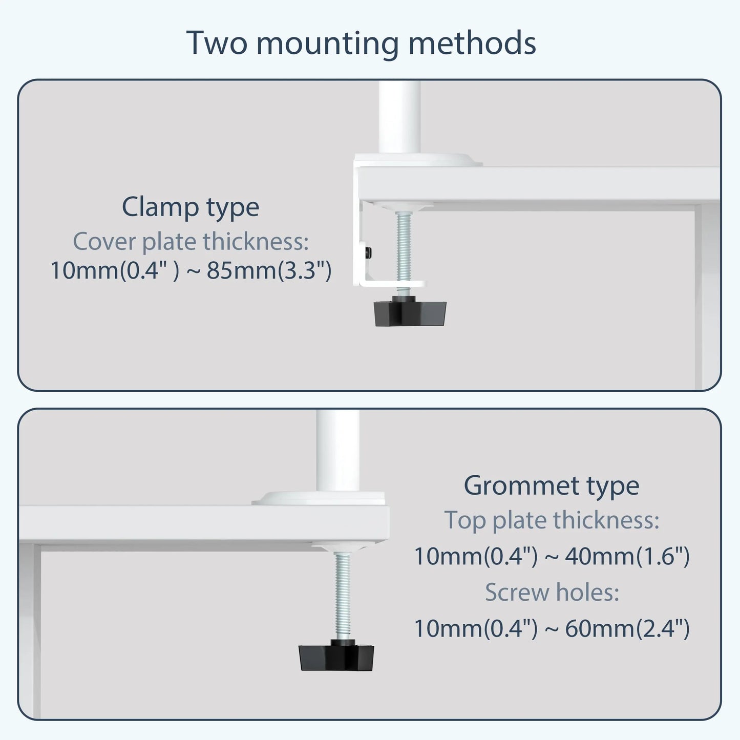 PUTORSEN Monitor mount 2 monitors Vertical (80cm pole) pole height-adjustable for 17"-32" inch screens PUTORSEN