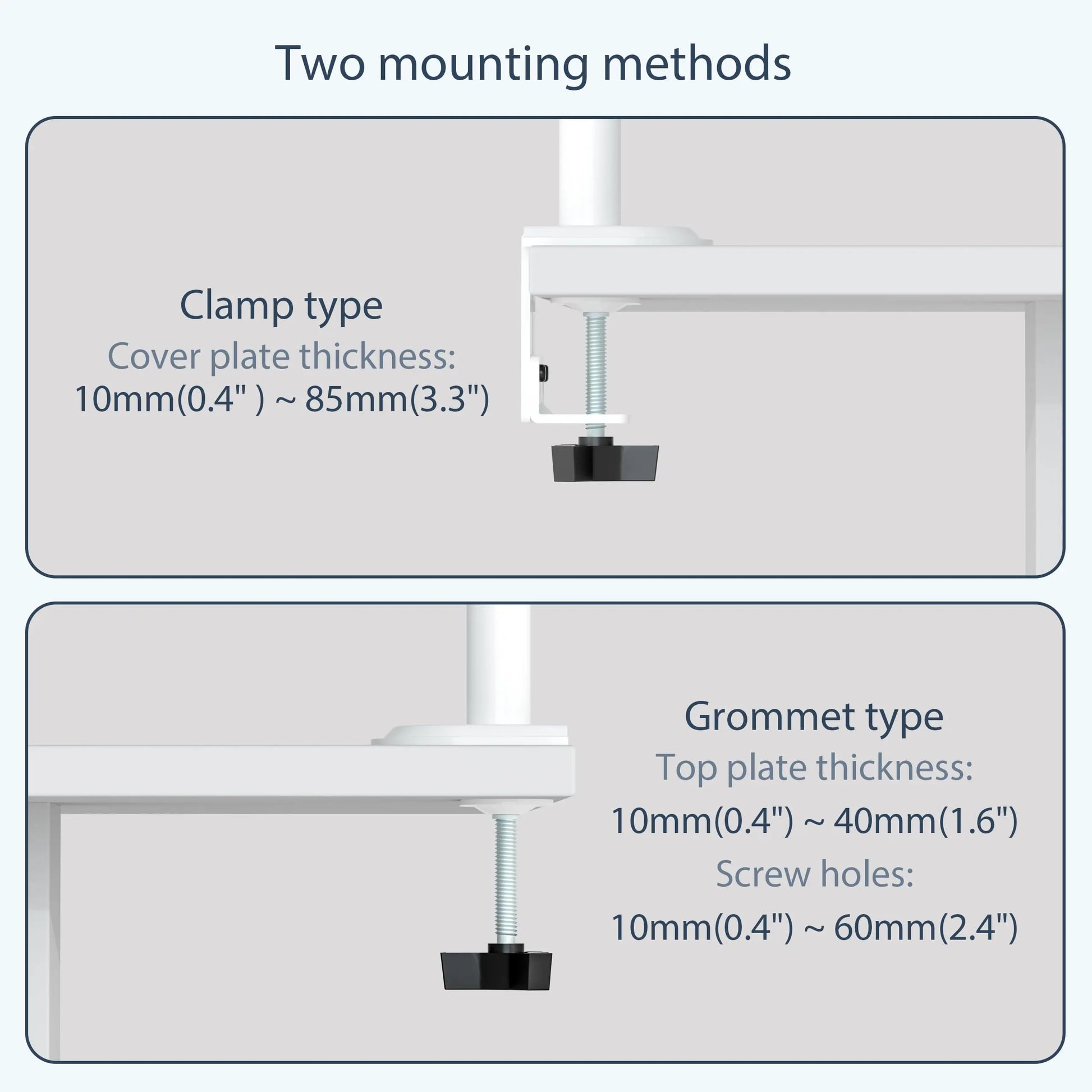 PUTORSEN Monitor mount 2 monitors Vertical (80cm pole) pole height-adjustable for 17"-32" inch screens PUTORSEN
