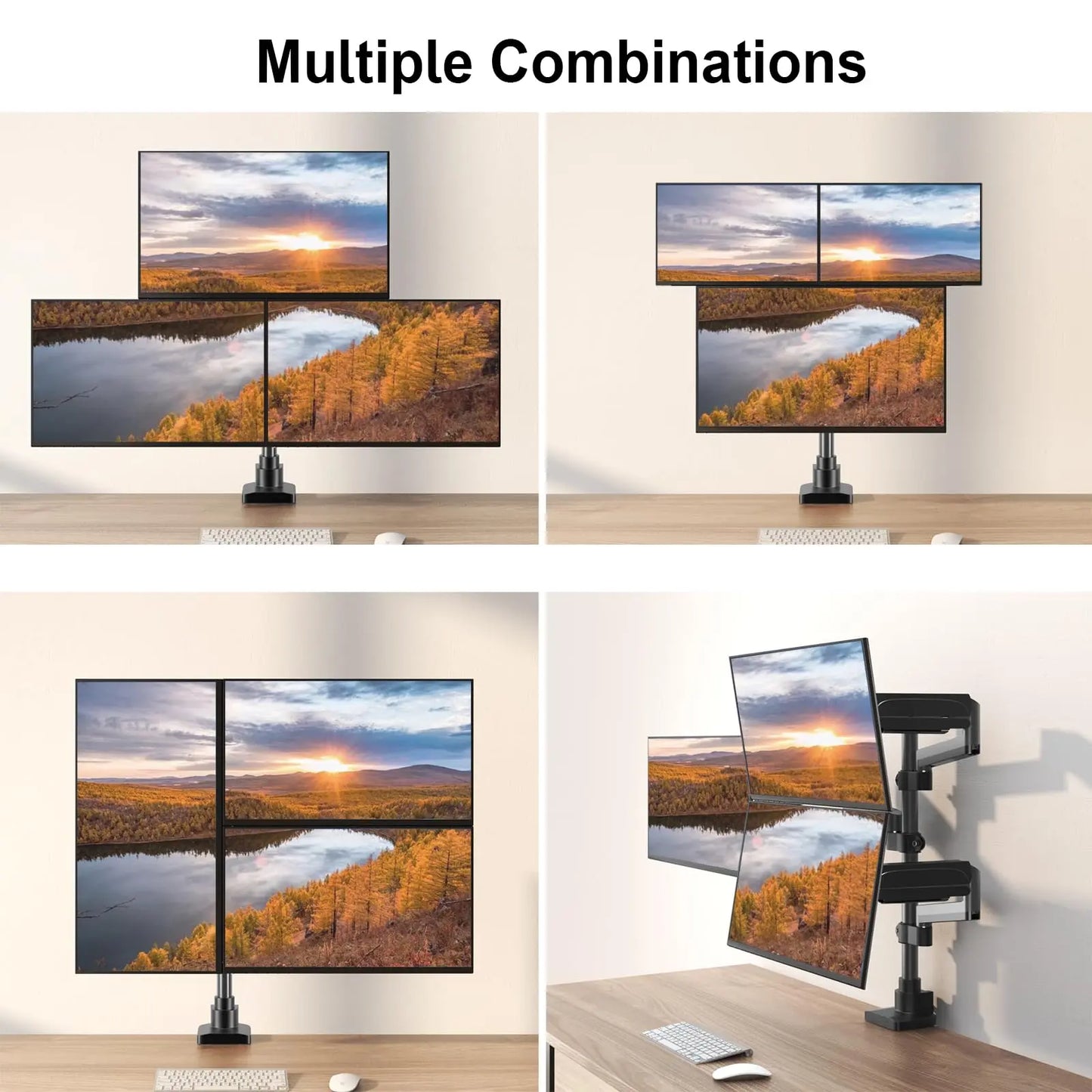 PUTORSEN Monitor stand for 3 monitors for 17-32 inch screen PUTORSEN