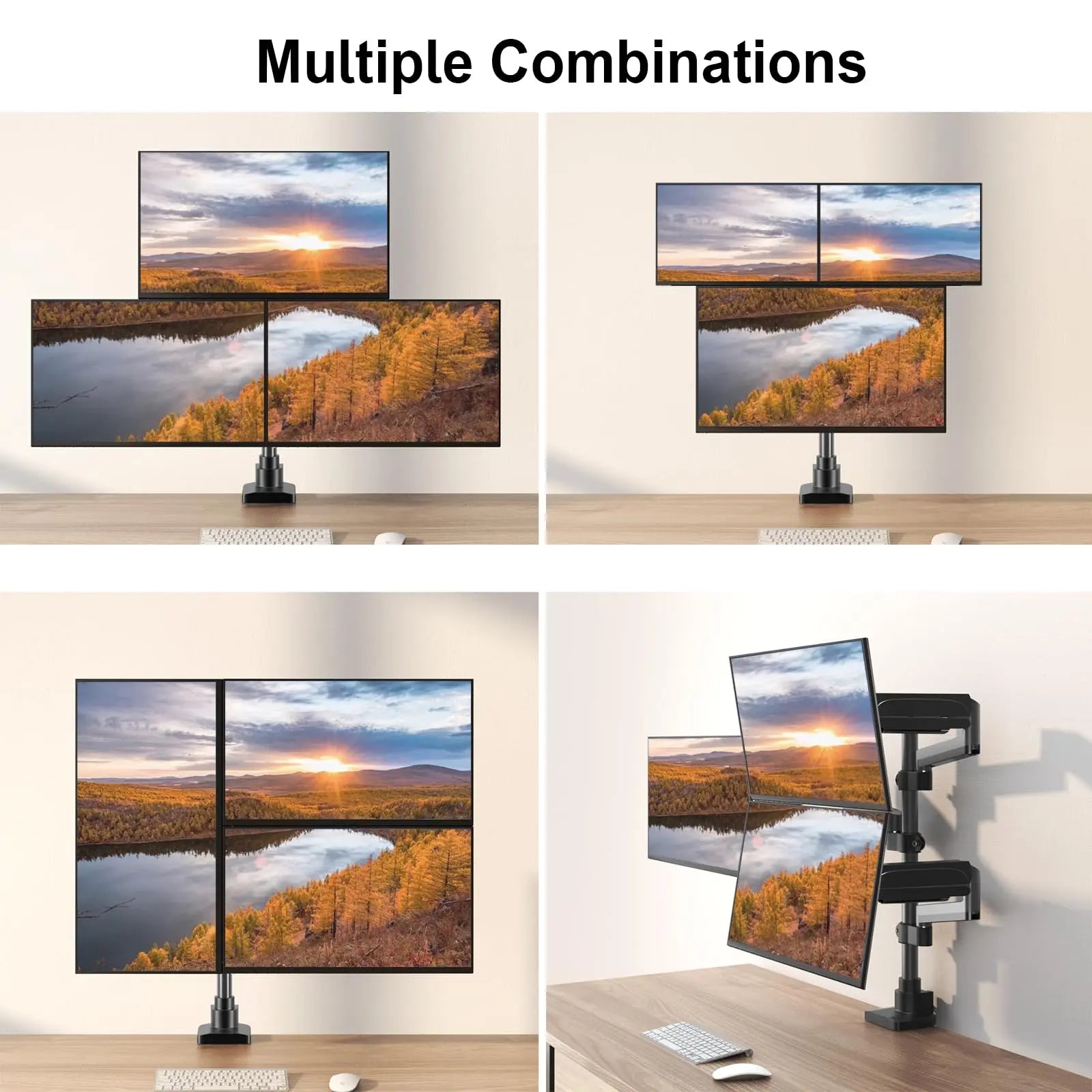 PUTORSEN Monitor stand for 3 monitors for 17-32 inch screen PUTORSEN