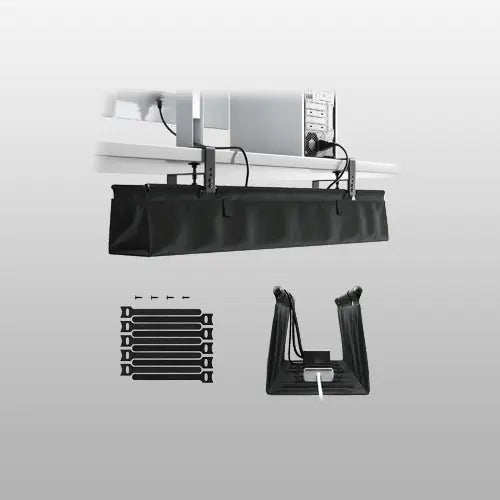 PUTORSEN No Drill Under Desk Cable Management Tray - 36" Clamp/Screw D