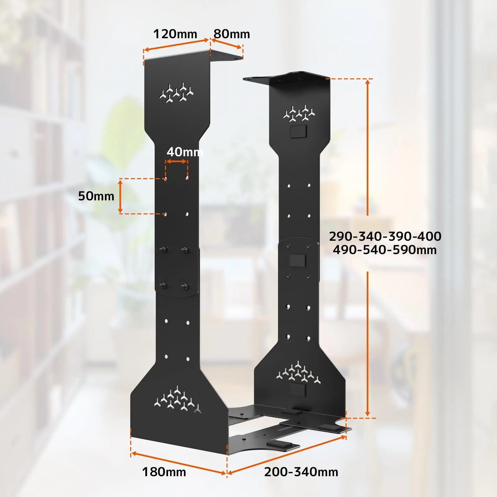 PUTORSEN PC Halterung unter Schreibtisch, Maximale Breite bis zu 340 mm, bis zu 35 kg Tragfähigkeit, PC Untertisch Halterung mit Schutzpolster PUTORSEN